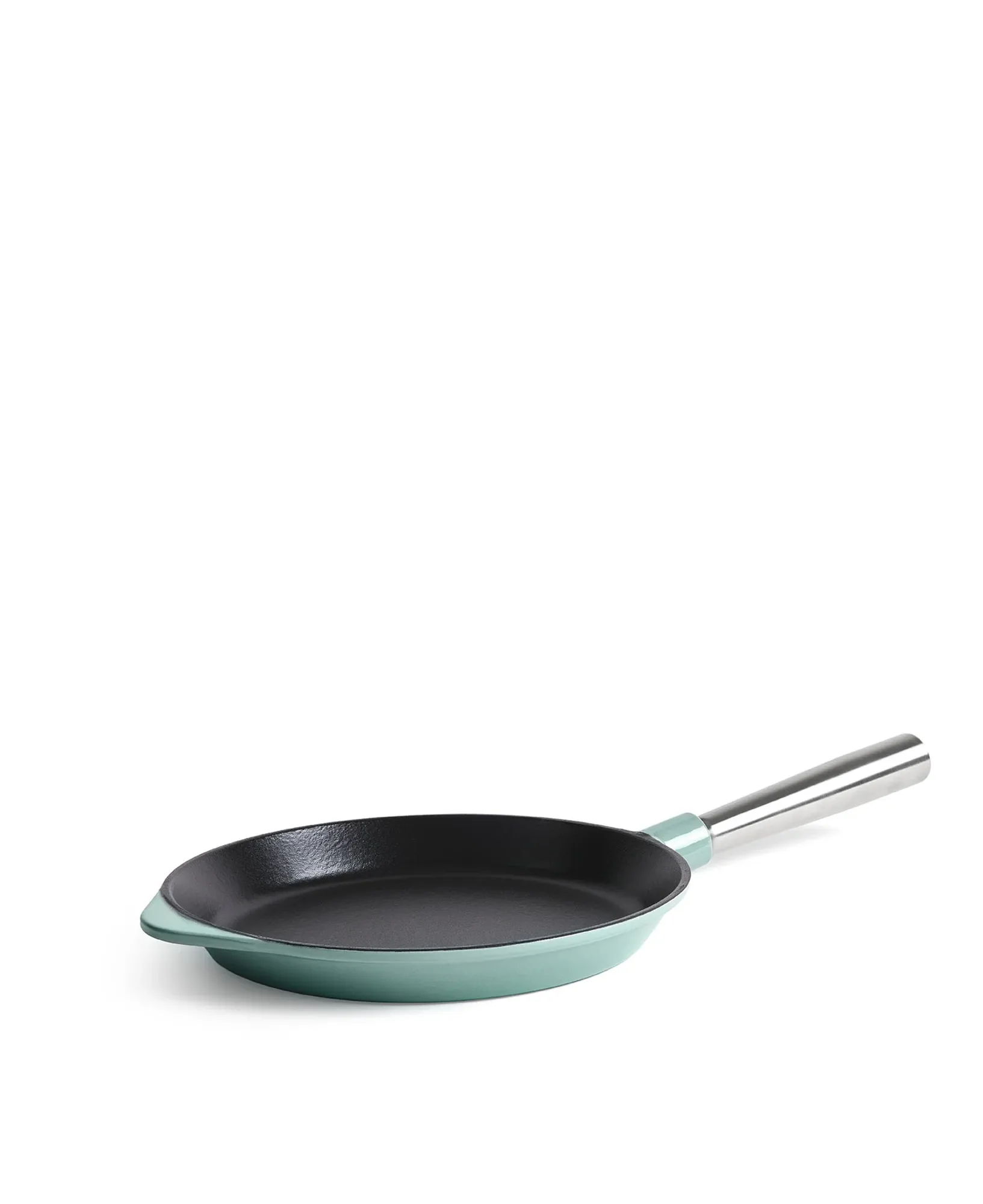 Jernverkets stekpanna i gjutjärn med avtagbart handtag 28 cm - Retro Grön - Image 3